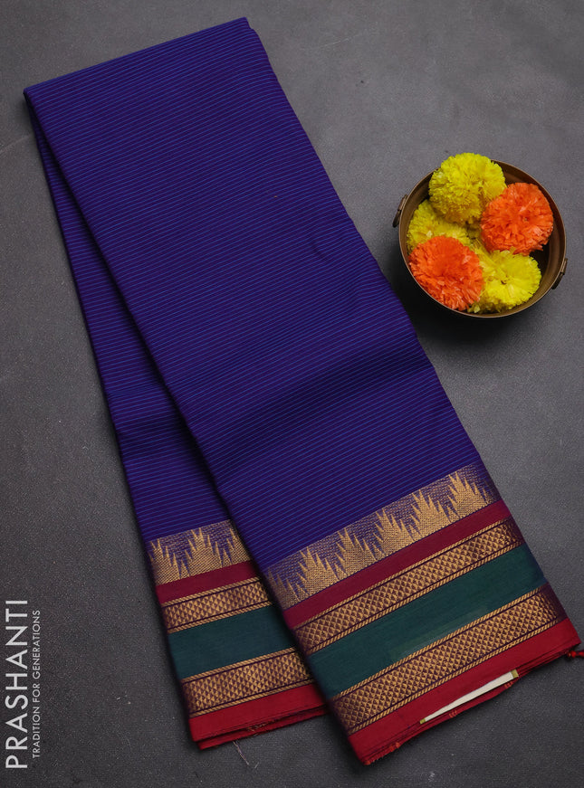 Chettinad cotton saree violet and maroon with allover thread weaves pattern and zari woven border