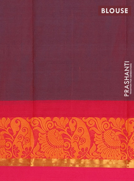 Chettinad cotton saree dual shade of bluish pink and pink with thread woven buttas and thread & zari woven border