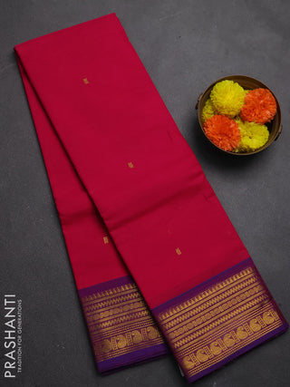 Chettinad cotton saree pink and purple with zari woven buttas and zari woven border