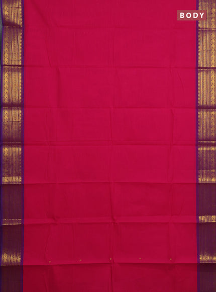 Chettinad cotton saree pink and purple with zari woven buttas and zari woven border