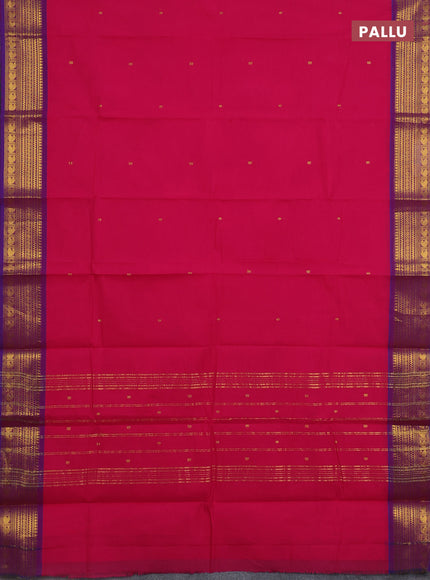 Chettinad cotton saree pink and purple with zari woven buttas and zari woven border