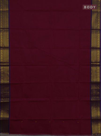 Chettinad cotton saree magenta pink and violet with zari woven buttas and zari woven border