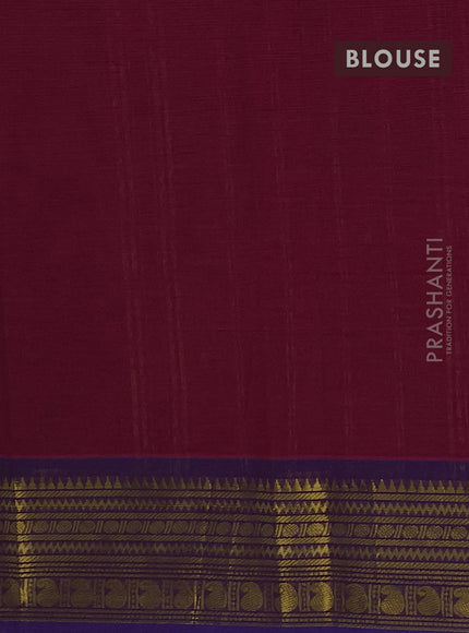 Chettinad cotton saree magenta pink and violet with zari woven buttas and zari woven border