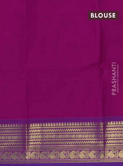 Chettinad cotton saree magenta pink and purple with thread woven buttas and zari woven border
