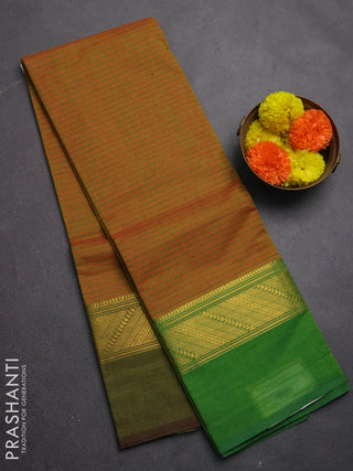 Chettinad cotton saree rust shade with allover thread weaves and ganga jamuna border
