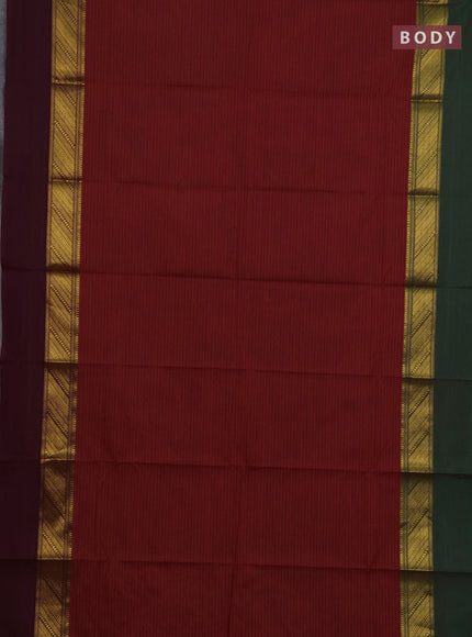 Chettinad cotton saree maroon with allover thread weaves and ganga jamuna border