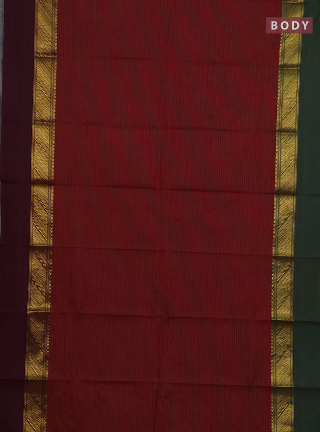 Chettinad cotton saree maroon with allover thread weaves and ganga jamuna border