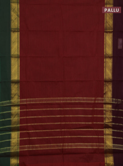 Chettinad cotton saree maroon with allover thread weaves and ganga jamuna border