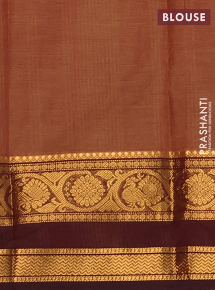 Chettinad cotton saree maroon and deep maroon with plain body and rettapet zari woven border