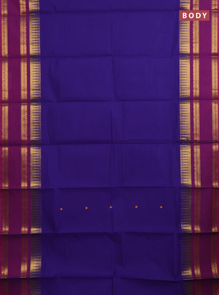 Chettinad cotton saree violet and magenta pink with thread woven buttas and long rettapet zari woven border