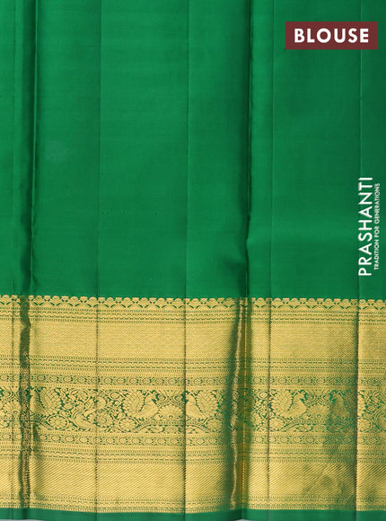 Pure kanchipuram tissue silk lehenga dhawani lavender and green with allover silver zari woven brocade weaves and long rich zari woven border