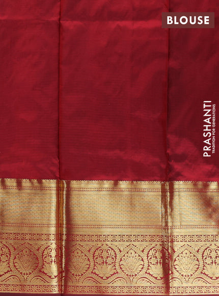 Pure kanchipuram silk lehenga dhawani mild peach and maroon with allover zari woven brocade weaves and long rich zari woven border