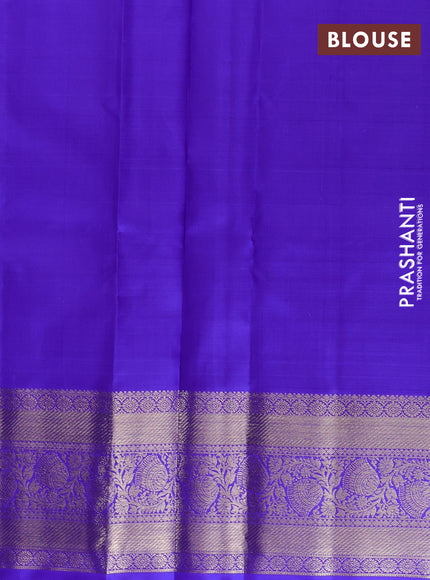 Pure kanchipuram silk lehenga dhawani light pink and violet with zari woven buttas and rich zari woven border