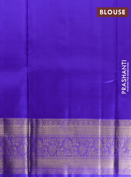 Pure kanchipuram silk lehenga dhawani purple and violet with zari woven buttas and rich zari woven border
