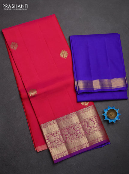 Pure kanchipuram silk lehenga dhawani pink and violet with zari woven buttas and rich zari woven border