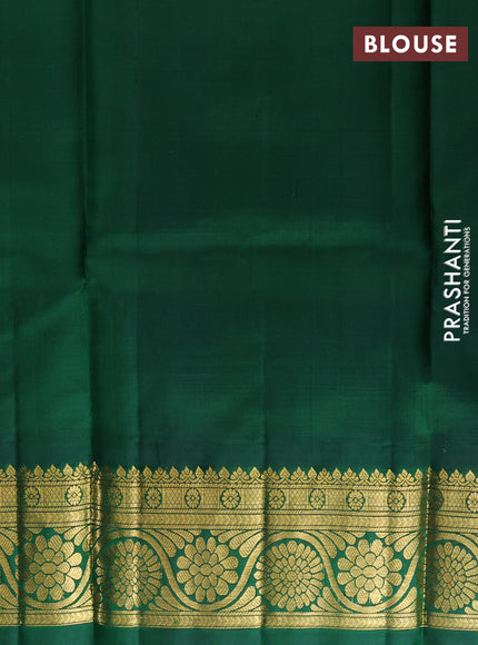 Pure kanchipuram silk lehenga dhawani red and bottle green with allover checked pattern and rich zari woven border