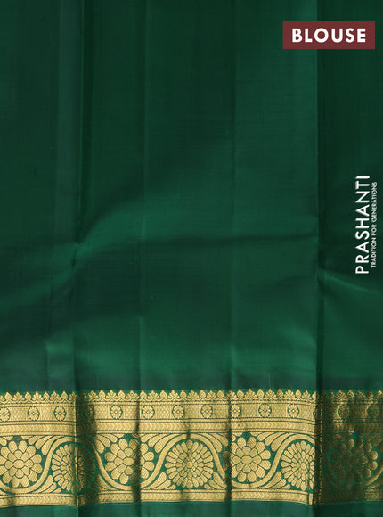 Pure kanchipuram silk lehenga dhawani dark pink and green with allover checked pattern and rich zari woven border
