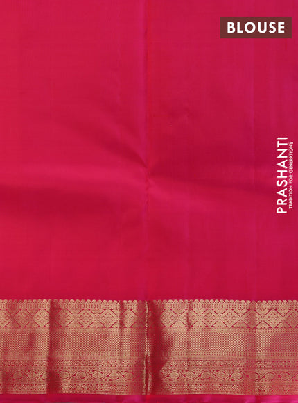 Pure kanchipuram silk lehenga dhawani mango yellow and pink with allover zari woven buttas and rich zari woven border