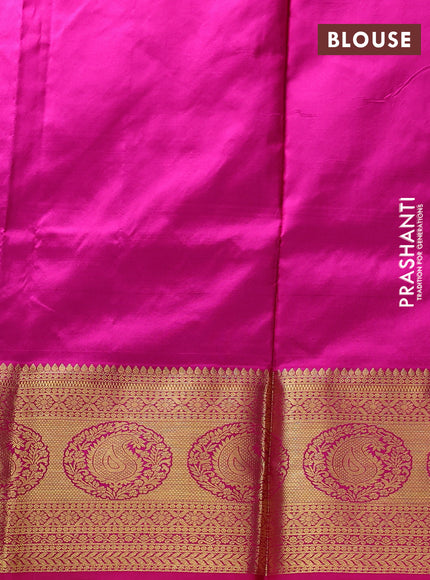 Pure kanchipuram silk lehenga dhawani pastel lavender and pink with allover zari woven buttas and long rich zari woven border