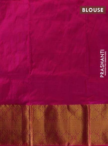 Pure kanchipuram silk lehenga dhawani lavender and pink with allover zari woven buttas and long rich zari woven border