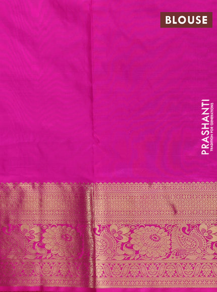 Pure kanchipuram silk lehenga dhawani deep maroon and pink with allover zari woven buttas and rich zari woven border