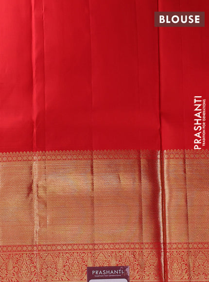 Pure kanchipuram silk lehenga dhawani mustard yellow and red with zari woven buttas and long rich zari woven border