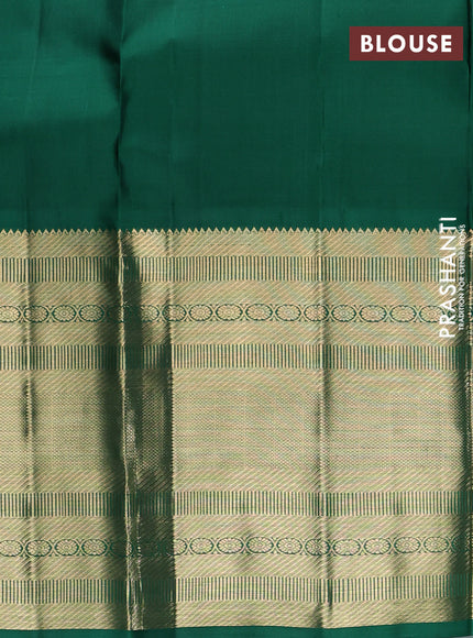 Pure kanchipuram silk lehenga dhawani light pink and green with allover zari checks & buttas and long rich zari woven border
