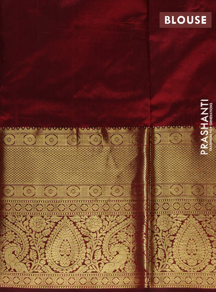 Pure kanchipuram silk lehenga dhawani mild peach pink and deep maroon with allover zari weaves and long rich zari woven border
