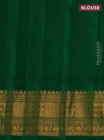 Pure gadwal silk saree pista green and green with zari woven buttas and temple design zari woven border