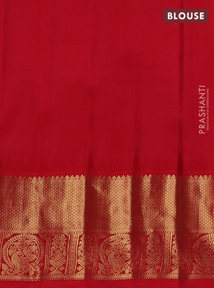 Pure gadwal silk saree pink and red with zari woven buttas and temple design zari woven border