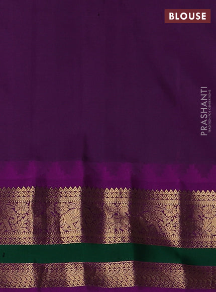 Pure gadwal silk saree mustard green and purple with zari woven buttas and temple design rettapet zari woven border