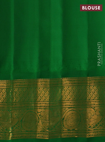 Pure gadwal silk saree yellow and green with zari woven buttas and temple design zari woven border