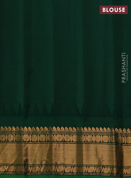 Pure gadwal silk saree elaichi green and green with zari woven buttas and temple design zari woven border
