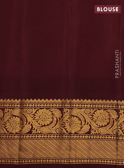 Pure gadwal silk saree yellow and deep maroon with allover checks & zari buttas and temple design zari woven border