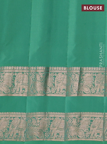 Pure gadwal silk saree pastel lavender and teal green shade with allover zari stripe pattern and rettapet zari woven border