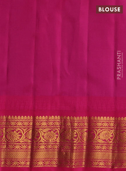 Pure gadwal silk saree blue and purple with zari woven buttas and temple design zari woven border