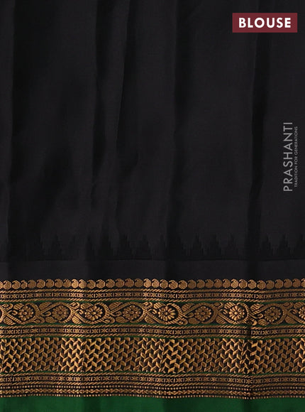 Pure gadwal silk saree cream and black with zari woven buttas and temple design zari woven border