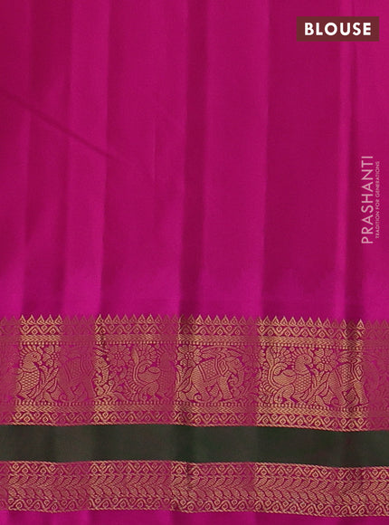 Pure gadwal silk saree light pink and pink with zari woven buttas and temple design zari woven border