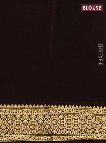 Pure mysore silk saree rustic orange and coffee brown with zari woven buttas and zari woven border