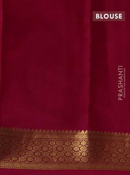 Pure mysore silk saree grey and pink with zari woven buttas and zari woven border