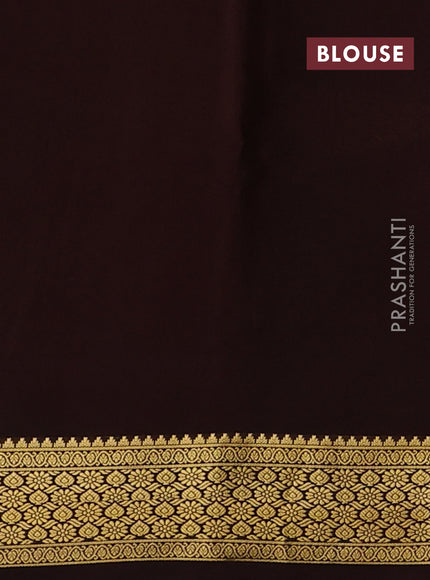 Pure mysore silk saree rust shade and coffee brown with zari woven buttas and zari woven border