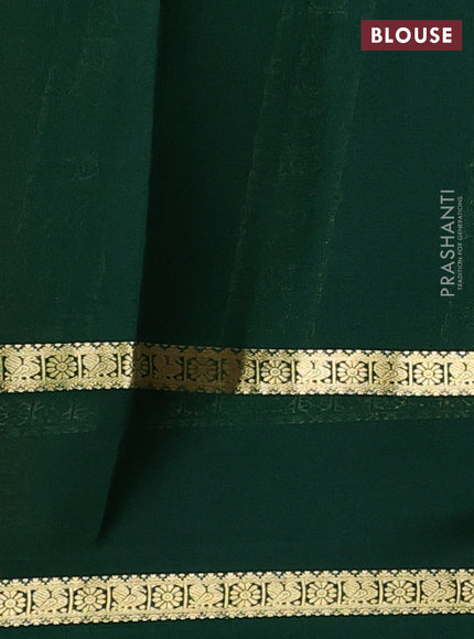 Pure mysore silk saree mustard yellow and green with allover zari woven checked pattern and rettapet zari woven border