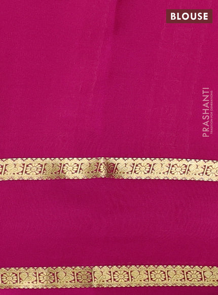 Pure mysore silk saree sandal and pink with allover zari woven checked pattern and rettapet zari woven border