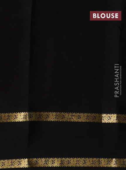 Pure mysore silk saree red and black with allover zari woven checked pattern and rettapet zari woven border