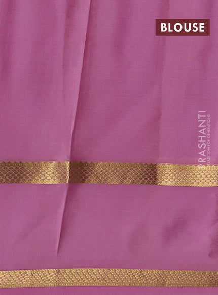 Pure mysore silk saree wine shade and light pink with allover zari woven checked pattern and rettapet zari woven border