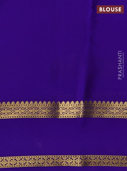 Pure mysore silk saree peach pink and blue with zari woven buttas and rettapet zari woven border