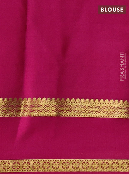 Pure mysore silk saree deep violet and pink with zari woven buttas and rettapet zari woven border