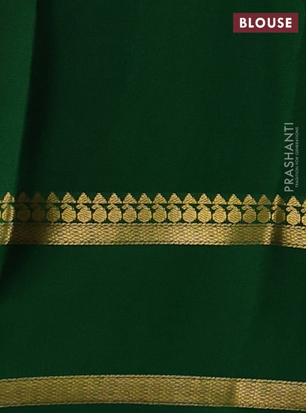 Pure mysore silk saree red and green with allover zari woven checked pattern and zari woven border