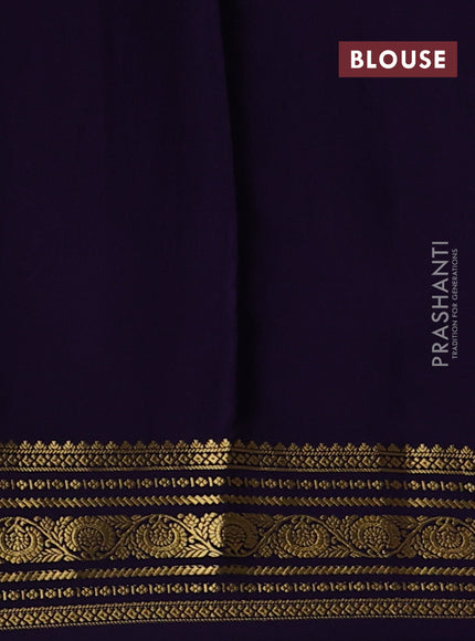 Pure mysore silk saree pink shade and violet with allover zari checks & buttas and zari woven border