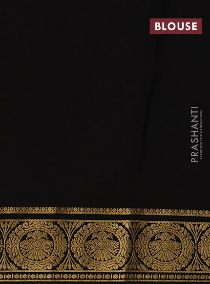 Pure mysore silk saree red and black with zari woven buttas and zari woven border